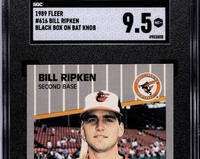 1989 Fleer 616 Bill Ripken Black Box On Bat Knob SGC-Grade-9.t5