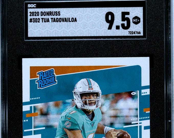 2020_Donruss_302_Tua_Tagovailoa__SGC-Grade-9.5 Miami Dolphins