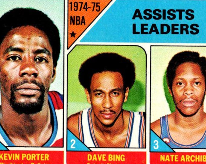 1975-76 Topps #5 Kevin Porter/Dave Bing/Nate Archibald LL Excellent to Near Mint