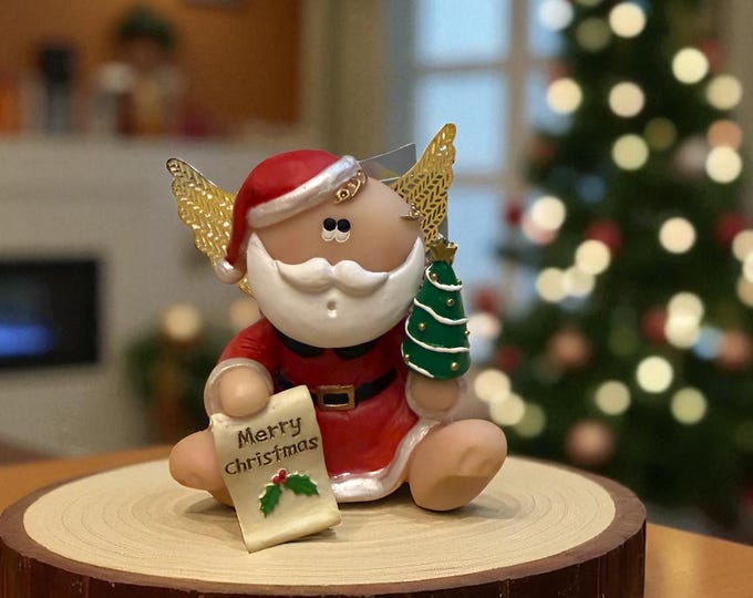 Angel Cheeks Santa Claus Figurine: Vintage Christmas Collectible
