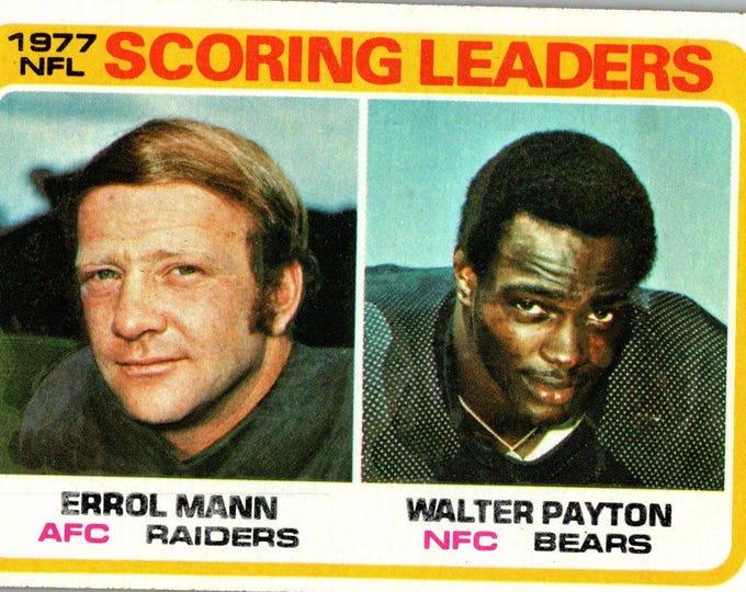 1978 Topps Walter Payton/Ed Mann Football Card: Vintage NFL Memorabilia