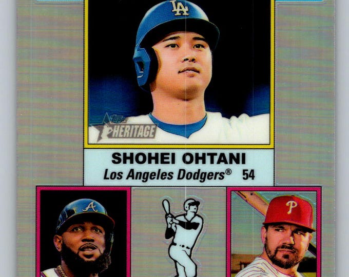 2025 Topps Heritage Chrome #193 Kyle Schwarber/Marcell Ozuna/Shohei Ohtani LL Display Set