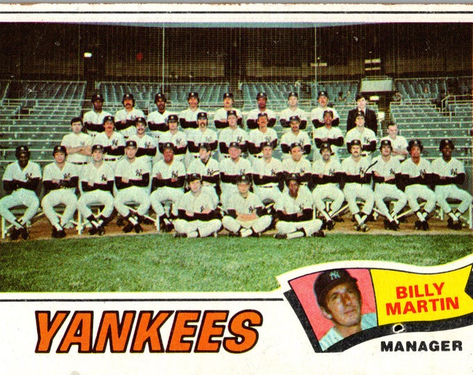 1977 Topps Billy Martin Yankees Baseball Card: Vintage Sports Memorabilia