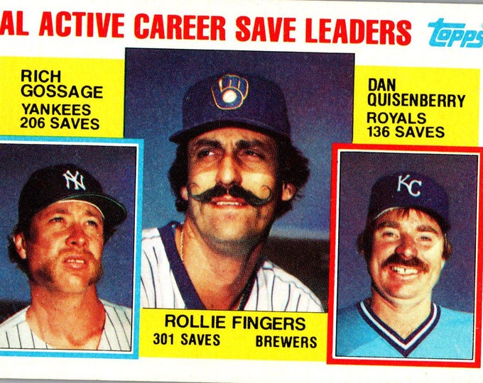 1984 Topps #718 Fingers/Goose/Quis League Leaders near mint