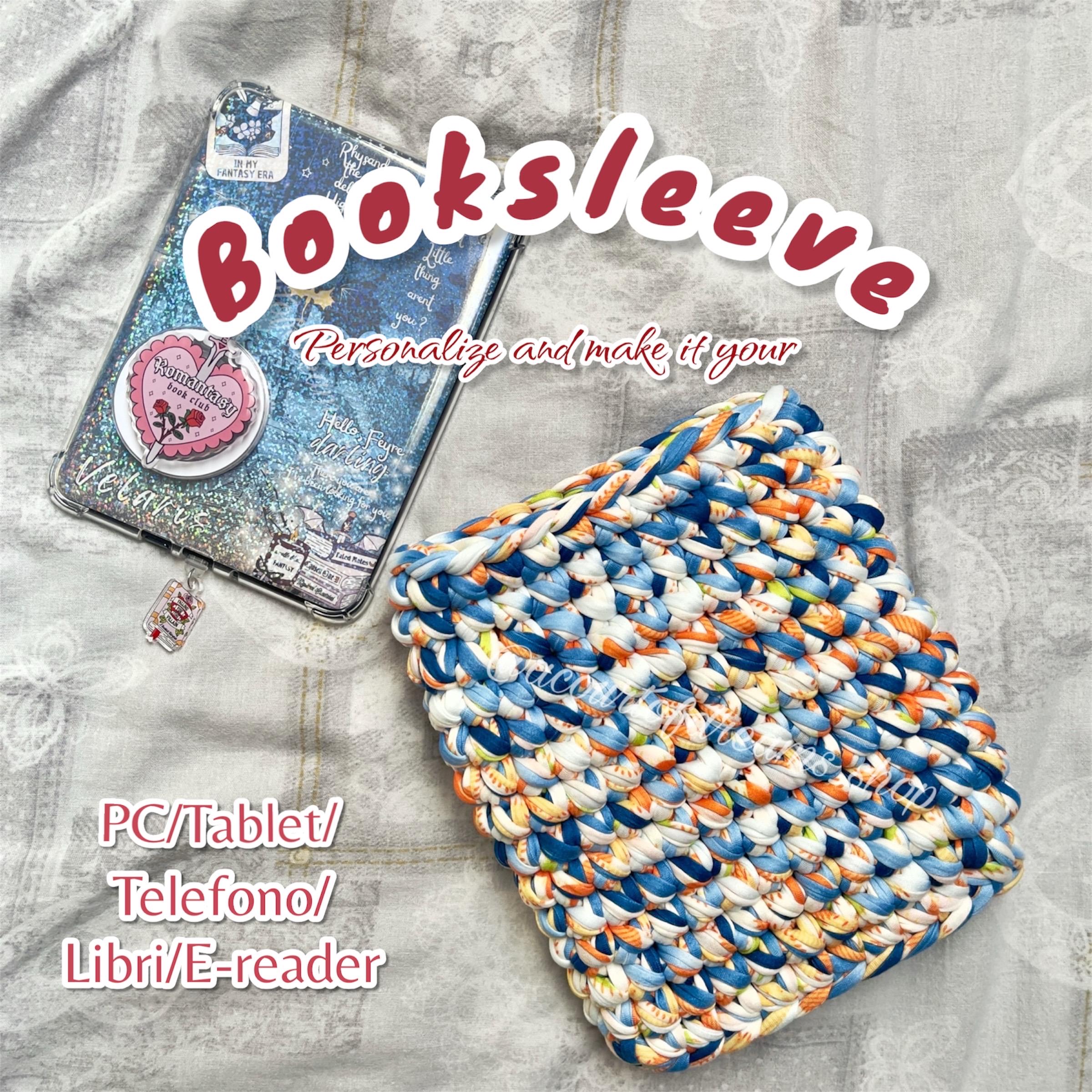 Crochet book cover/handmade book cover/reader gift/crochet booksleeve/bookish gadget/iPad and pc case
