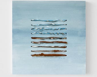 Handmade Fiber Art | 7.5"x7.5" Line Art on Paper | Minimalism | One-Of-A-Kind | Original Textile Wall Art | Minimalist Art | Conceptual