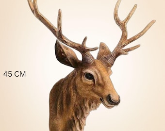 フェイク剥製 大型鹿の頭 壁掛け - 壁飾り - シャビーシック - PAD0801