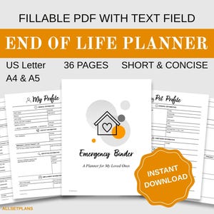 Peace of Mind Planning: End Of Life Planner and Emergency Binder