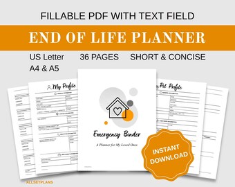 Peace of Mind Planning: End Of Life Planner and Emergency Binder