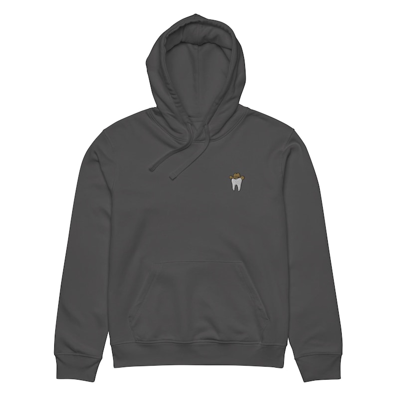 Tooth & Cowboy Hat Embroidered Unisex Organic Mid-Weight Hoodie