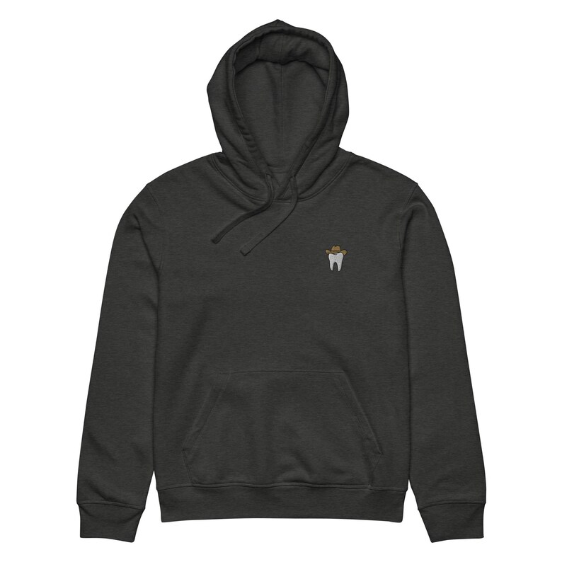 Tooth & Cowboy Hat Embroidered Unisex Organic Mid-Weight Hoodie