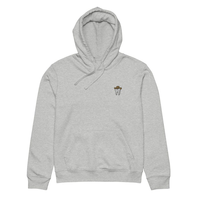 Tooth & Cowboy Hat Embroidered Unisex Organic Mid-Weight Hoodie