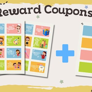 Belohnungsgutscheine für Kinder - Druckbare Belohnungstickets mit Bonus Golden & Mystery Coupons - Fun Behavior Chart Alternative