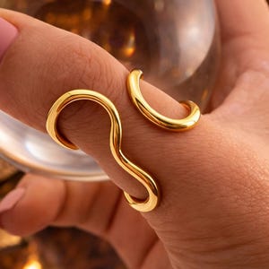 Gold Statement Ring - klobiger Partyring, übertriebener Charme Schmuck