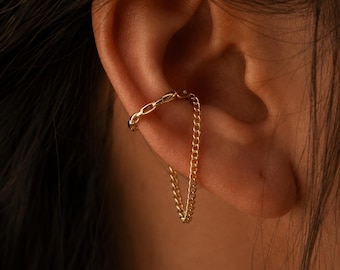 Chain Ear Cuff - No Piercing Earring, Minimalist Ear Jewelry