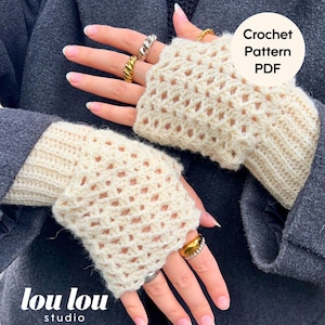 enkla virkade handvärmare PDF-mönster | mönster för virkade fingerlösa vantar | mönster för virkade handvärmare | mönster för virkade vantar |