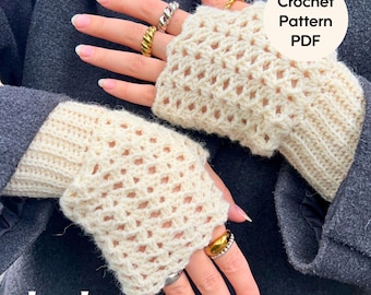 easy crochet handwarmers PDF pattern | crochet fingerless gloves pattern | crochet hand warmer pattern | crochet gloves pattern |