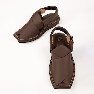 Handmade Peshawari Chappal | Traditional Leather Sandals | Men’s Ethnic Footwear | Pakistani Style Sandals