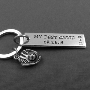 Anniversary Gift - Hand Stamped - Best Catch - Personalized Keychain -Boyfriend Gift -Girlfriend Gift -Husband Gift -Wife Gift -Gift for Him