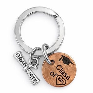 Cadeau de remise des diplômes - Promotion 2026 - Porte-clés de remise des diplômes - Cadeau pour elle - Penny estampé - Diplômé - Cadeau pour lui - Cadeau de remise des diplômes