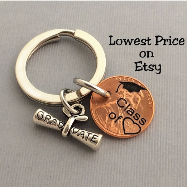 Graduation Gift - Class of 2024 - Graduation Keychain - Gift for Her - Stamped Penny - Graduate - Gift for Him - Graduation Gift