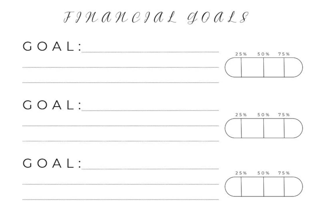 Financial Goal Tracker Printable PDF - Etsy