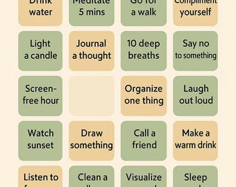 Self-Care Bingo Planner – Printable Wellness & Mindfulness Tracker (PDF)