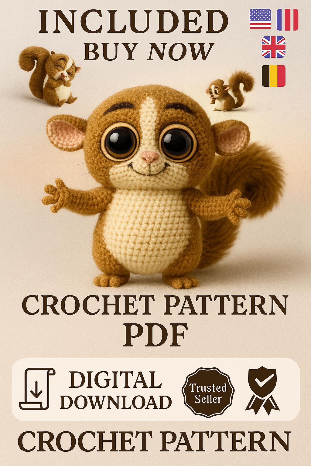 Mort Lemur Crochet Pattern Madagascar Amigurumi PDF Cute Animal