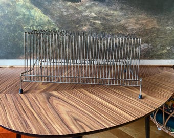 Soporte para discos de latón de estilo MCM vintage