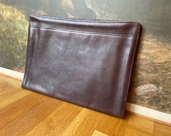 Vintage brown leather document portfolio