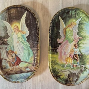 Guardian Angel Teller Bradford Börse VINTAGE Deutsche Teller 1995 Annaburg 2-er Set Engel Dekorative Teller Christliche Geschenke Engelliebhaber