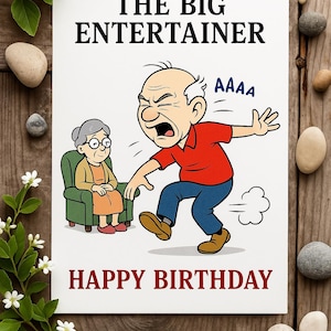 Cartão de aniversário engraçado, piada grosseira e humor para ele, homens, masculino