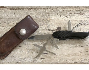 vintage Bakelite PocketKnife et étui en cuir / vintage Pocket Knife vintage Pen Knife avec étui en cuir