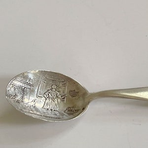 Antique Sterling Old Mother Hubbard Watson Company Baby Spoon Souvenir / Nursery Rhyme Baby Spoon image 1