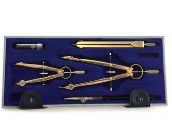 Vintage Alvin Basic-Bow Standard Drawing Set 795B Made in Germany / Mechanical Draftsman Drafting Instruments