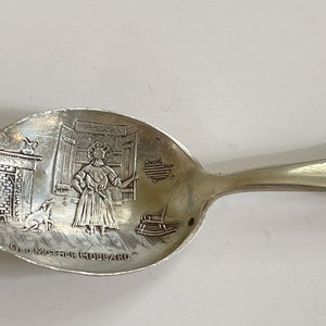 Antique Sterling Old Mother Hubbard Watson Company Baby Spoon Souvenir / Nursery Rhyme Baby Spoon image 2