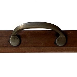 Vintage Wood Frame for Glass Serving Tray with Brass Handles  28x18 Inches