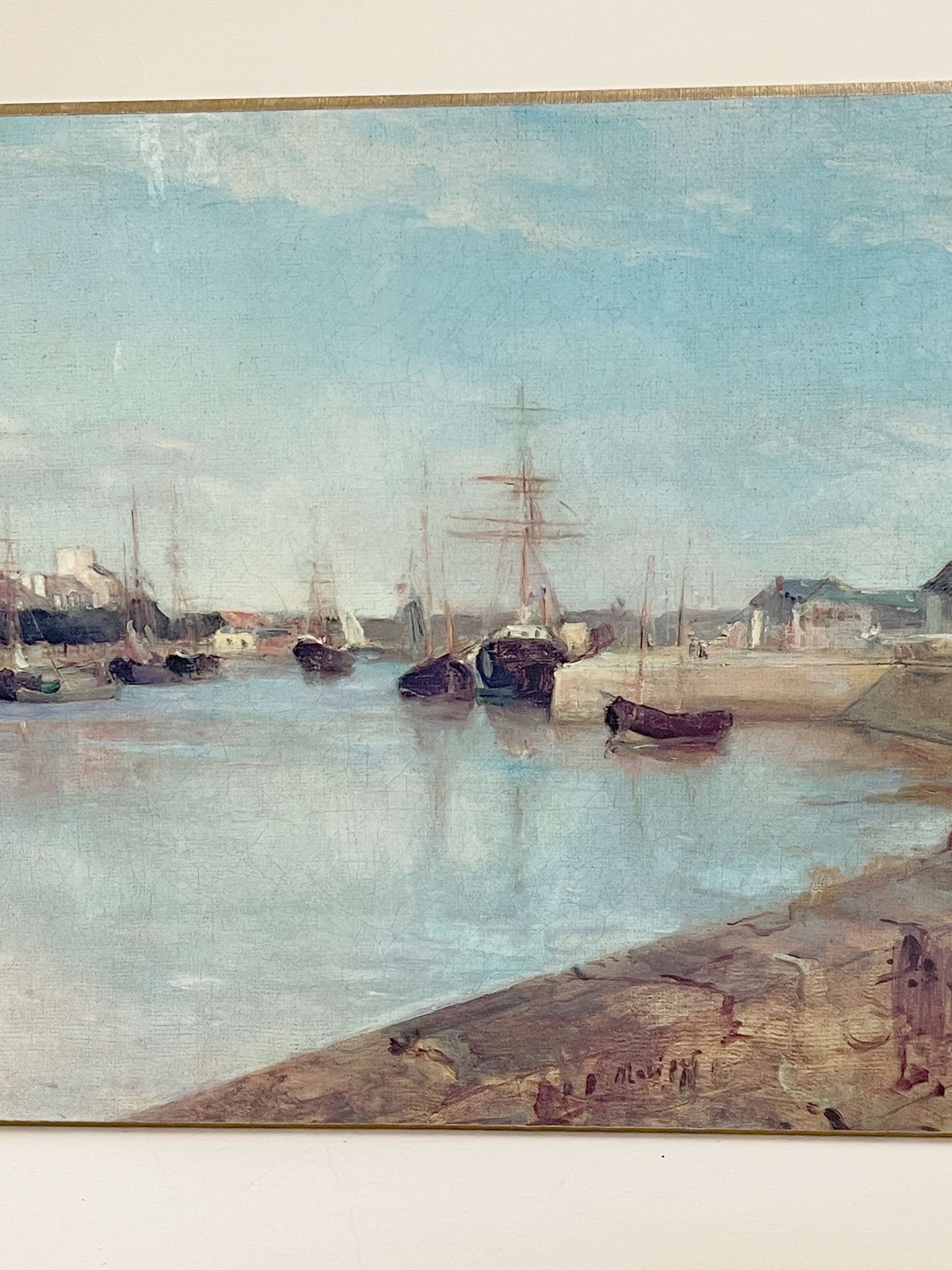 Art the Harbor at Lorient, 1869 by Berthe Morisot Print on Board