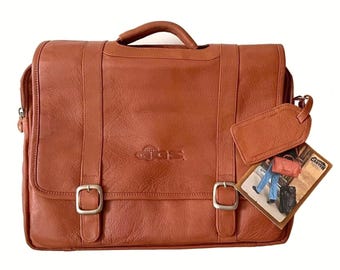NOS Old Fort Canyon Leather Briefcase / Messenger Bag / Satchel - US Made