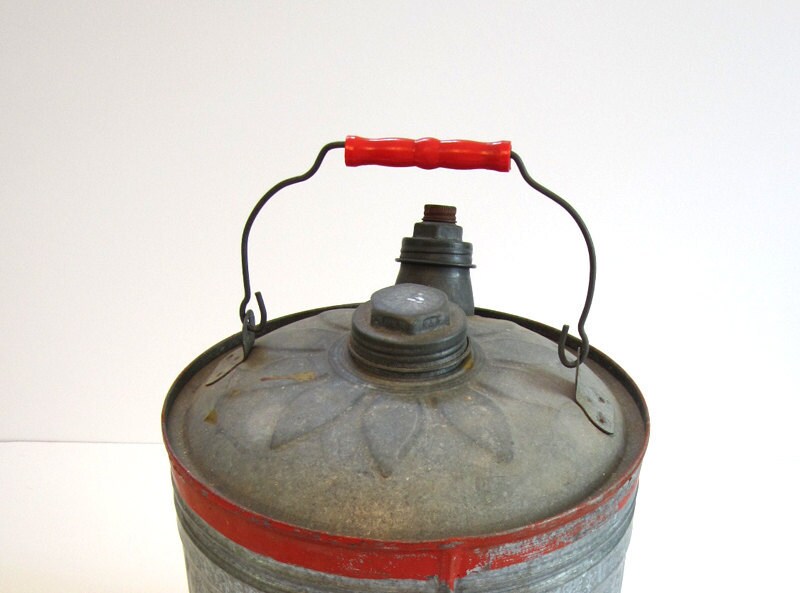 Vintage Old Ironsides Galvanized Metal 5 Gallon Gas Can Etsy