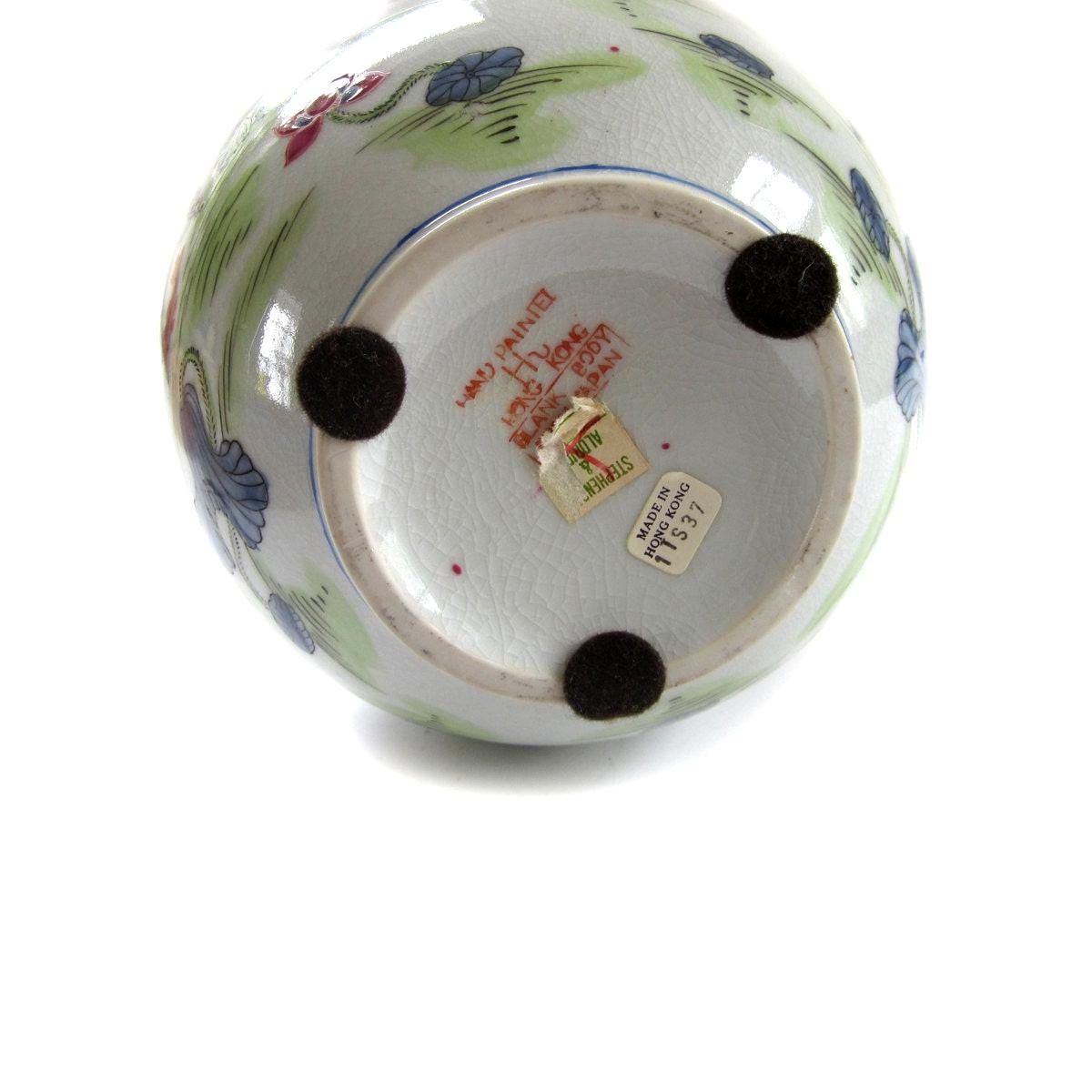 Vintage Floral VASE Hand Painted Porcelain 11" Vase - Spring Poppy ...
