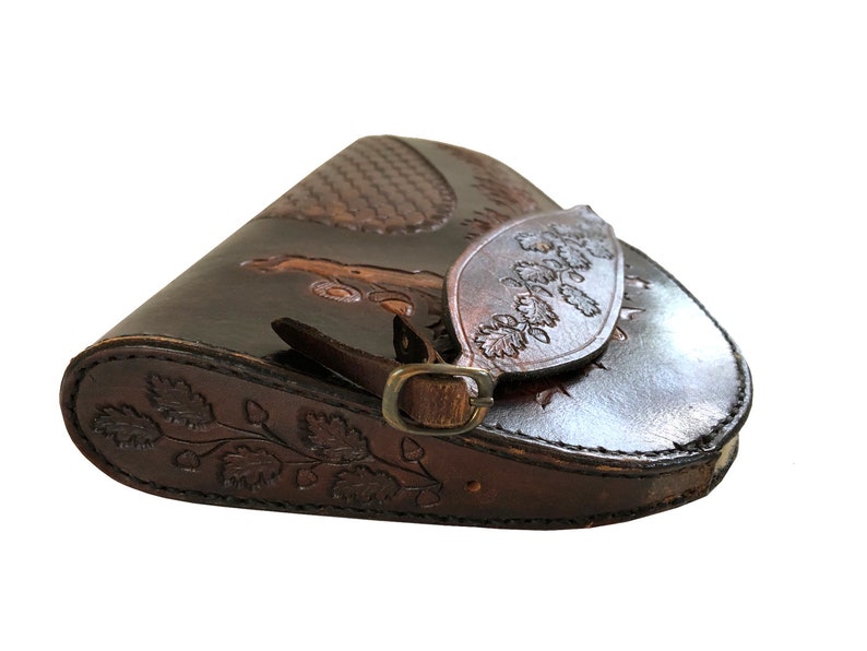 Handtooled Leather Pistol Gun Case Fleece Lined / Oak Acorn Etsy