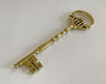 Solid Brass Skeleton Key Bottle Opener / Bermuda's Fairmount Southampton's 50th Anniversary Key Bermuda Night Club