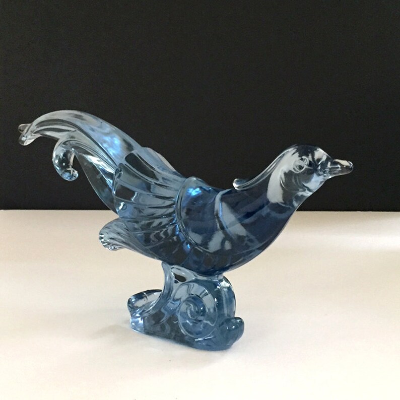 Pair Paden City Glass Blue Chinese Pheasant Figurines / Etsy