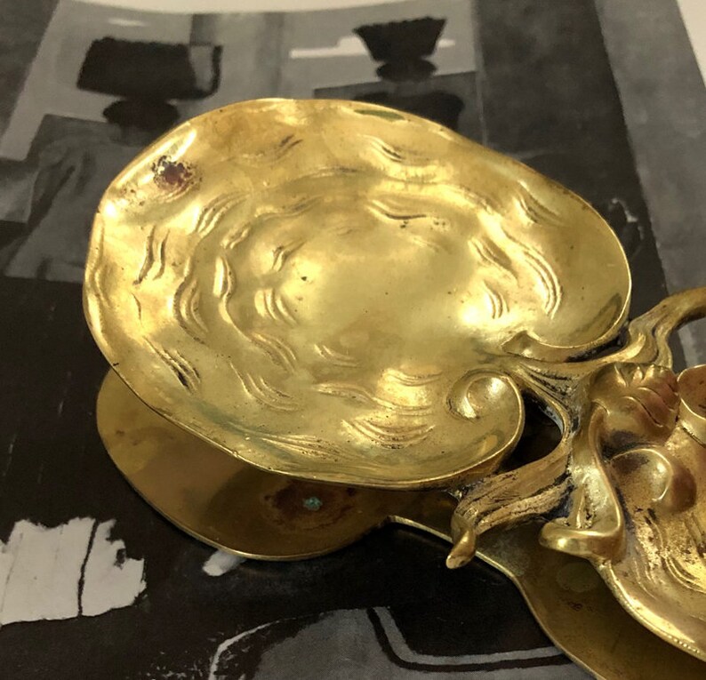 Antique Brass Paper Clip Holder Paperweight / Victorian Desk Etsy