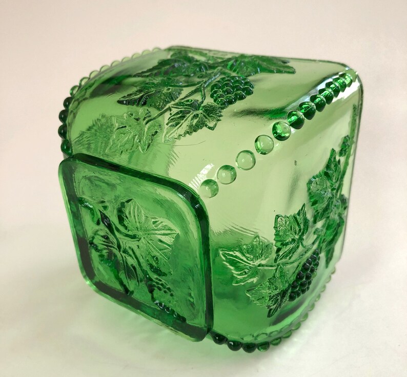 Beaded Grape Green Glass Sugar Bowl by U S Glass aka Etsy