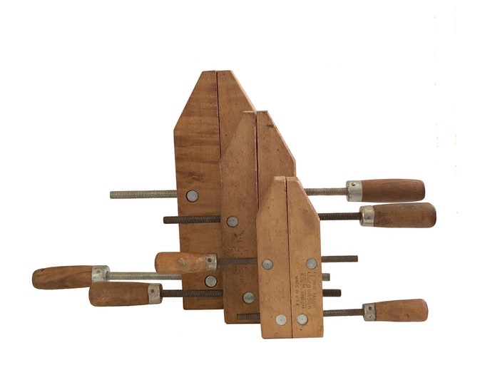 3 Wooden Handscrew Clamps / Woodworking Clamps / Wooden Hand