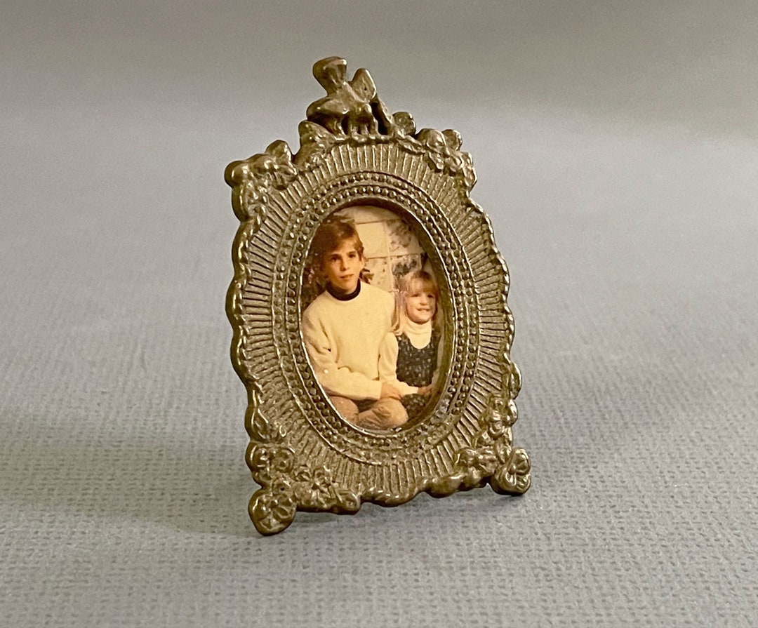 Tiny Ornate Brass Frame/ Vintage Ornate Brass Tabletop Photo Etsy
