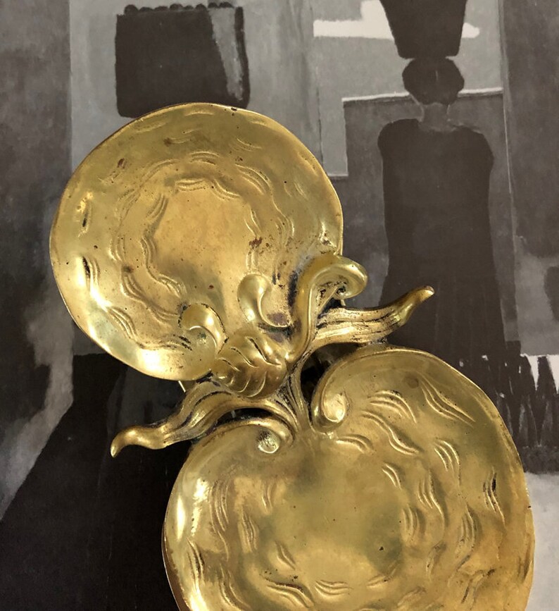 Antique Brass Paper Clip Holder Paperweight / Victorian Desk Etsy