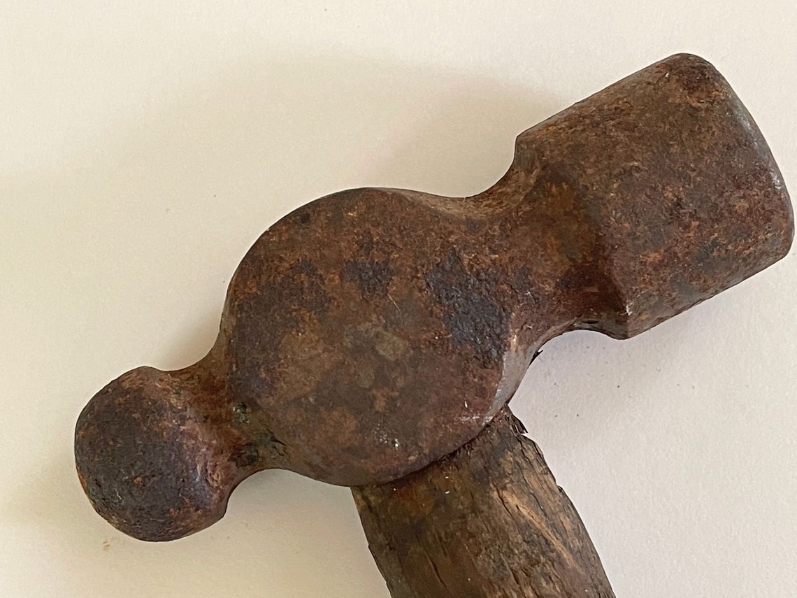 Old Vintage Ball Peen PEIN Hammer with Original Hardwood Etsy